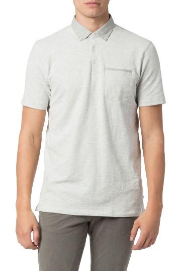 Men's Good Man Brand Peach Slub Jersey Polo, Size - Grey
