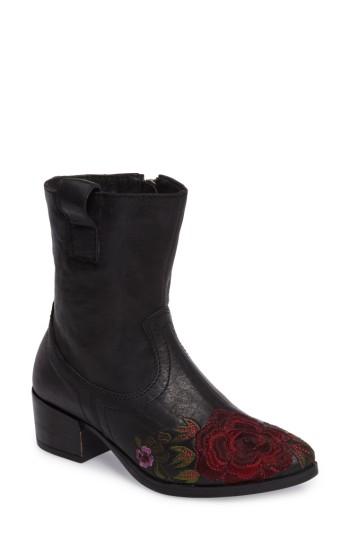 Women's Sheridan Mia Shallot Floral Embroidered Bootie Eu - Black