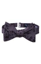 Men's Ted Baker London Patterned Embroidered Silk Bow Tie, Size - Grey
