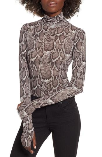 Women's Afrm Zadie Semi Sheer Turtleneck - Beige