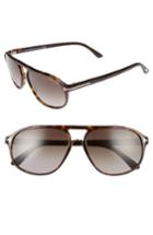 Women's Tom Ford Jacob 60mm Retro Sunglasses - Dark Havana/ Gradient Smoke