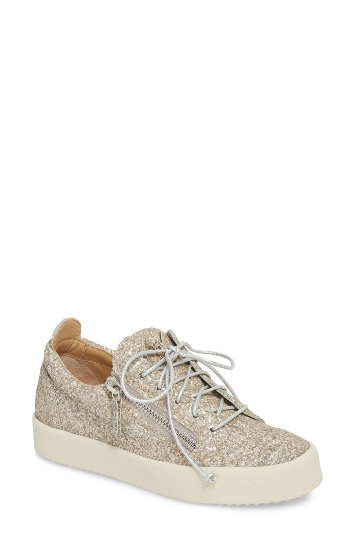Women's Giuseppe Zanotti May London Low Top Sneaker .5 M - Metallic