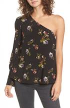 Women's Bp. Print One-shoulder Top, Size - Black