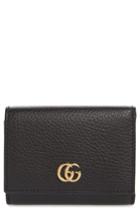 Women's Gucci Petite Marmont Leather French Wallet - Black