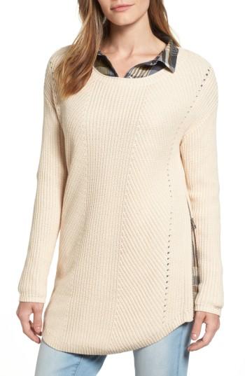 Women's Caslon Rib Knit Cotton Tunic - Beige