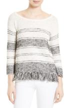 Women's Soft Joie Kenley Fringe Cotton Blend Sweater