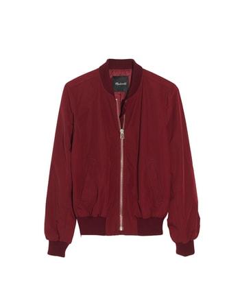 Women's Madewell Side Zip Bomber Jacket, Size - Burgundy