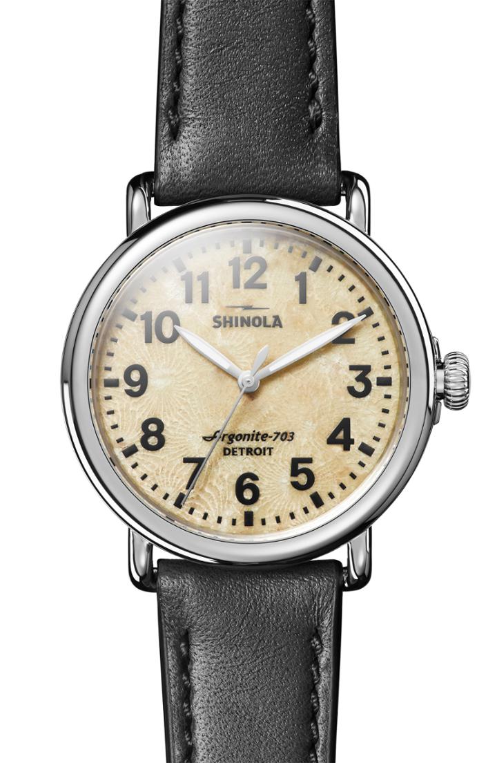 Men's Shinola The Runwell Leather Strap Watch, 40mm