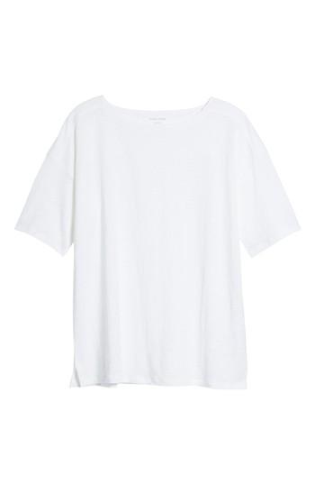 Women's Eileen Fisher Slouchy Organic Linen Top, Size - Ivory