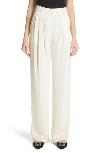 Women's Magda Butrym Pleated Pants Us / 34 Fr - Ivory