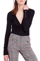 Women's Free People Twisted Long Sleeve Tee - Black