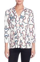 Women's Catherine Catherine Malandrino Rea Geo Print Top - White
