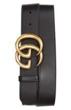Men's Gucci Logo Leather Belt 5 Eu - Black