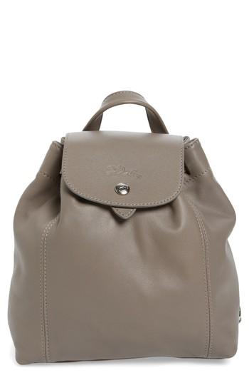Longchamp Extra Small Le Pliage Cuir Backpack - Grey