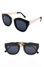 Women's Nem Envy 45mm Angular Sunglasses - Black W Dark Lens