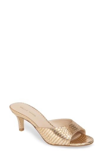 Women's Pelle Moda Bex Kitten Heel Slide .5 M - Metallic