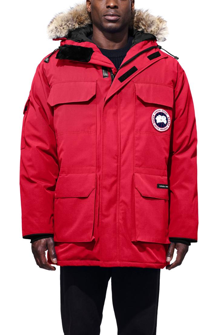 Men's Canada Goose Pbi Expedition Regular Fit Down Parka With Genuine Coyote Fur Trim, Size - Red