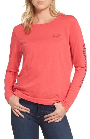 Women's Vineyard Vines Long Sleeve Logo Tee - Red