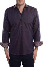 Men's Bertigo Paisley Modern Fit Sport Shirt - Brown