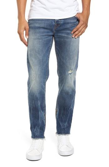Men's True Religion Brand Jeans Finn Frayed Skinny Fit Jeans X - Blue