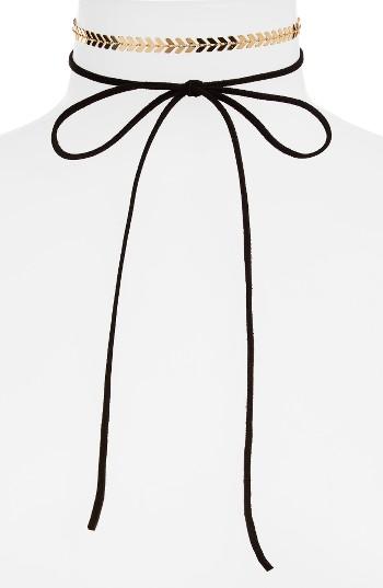 Women's Bp. Chevron & Faux Suede Wrap Choker