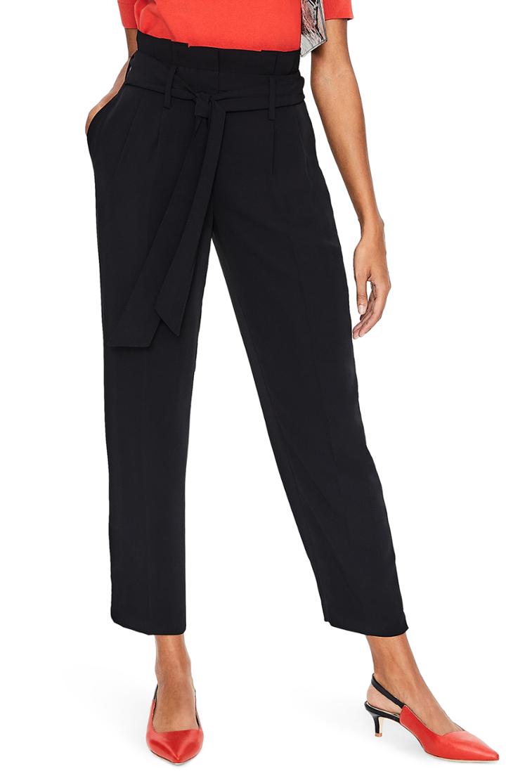 Women's Boden Melina Paperbag Pants - Black