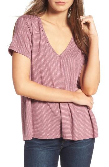 Women's Lush Strappy Back Stripe Tee - Pink