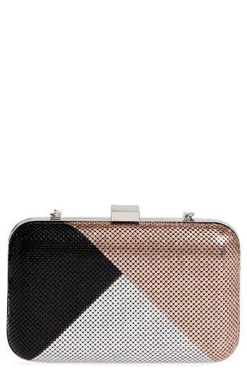 Whiting & Davis Color Block Mesh Box Clutch -