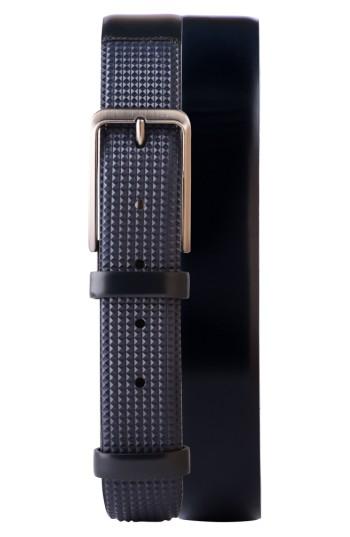 Men's Jared Lang Micro Stud Leather Belt - Navy
