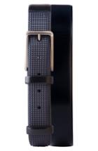 Men's Jared Lang Micro Stud Leather Belt - Navy