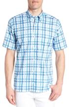 Men's Tailorbyrd Larkin Regular Fit Plaid Sport Shirt - Blue