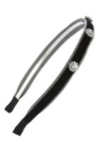 Cara Embellished Velvet Headband, Size - Black