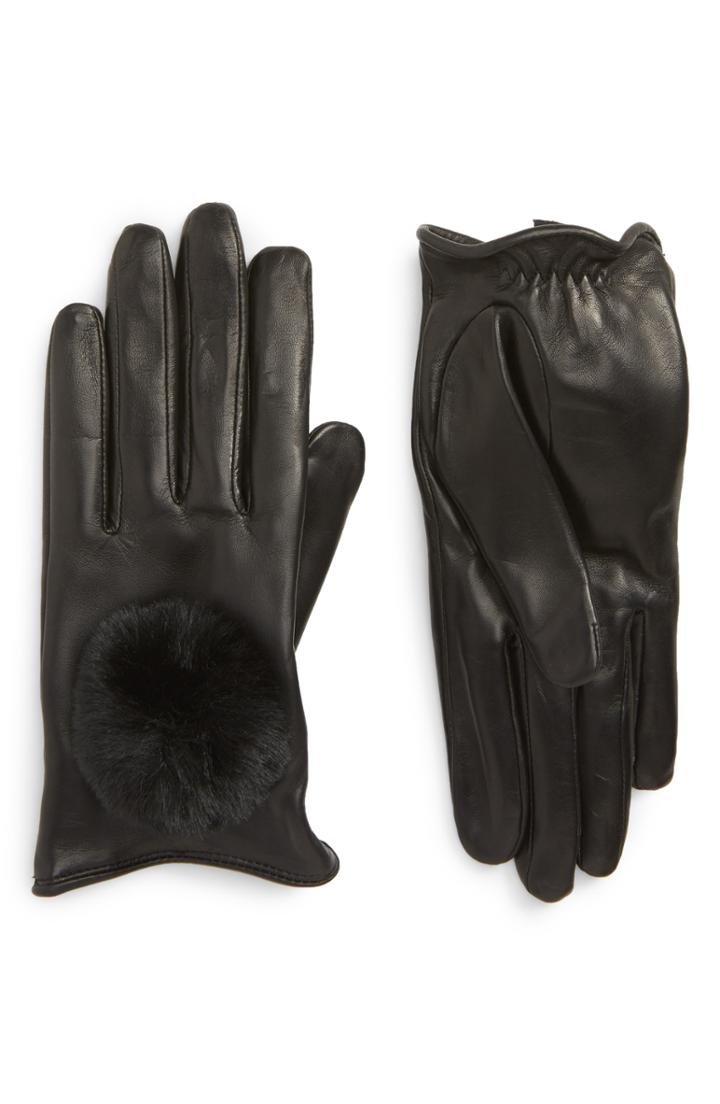 Women's Nordstrom Bow Short Leather Gloves
