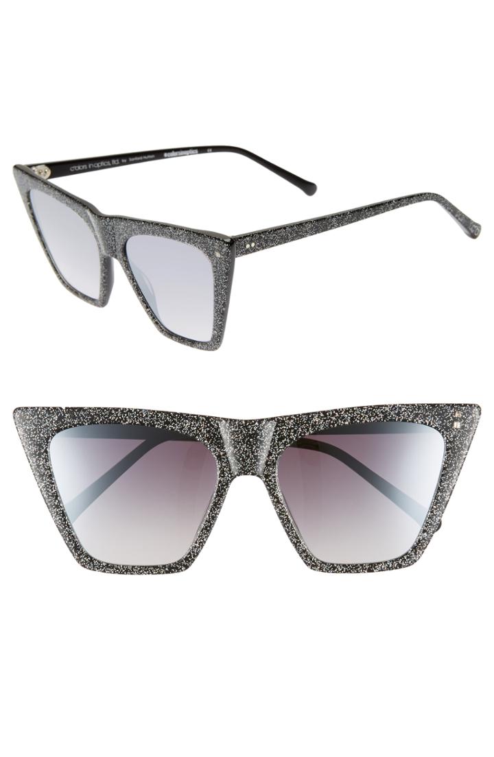 Women's Colors In Optics Metropolian 55mm Flat Top Sunglasses - Black/ Sparkle