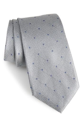 Men's Calibrate Mulroy Neat Silk Tie, Size - Grey