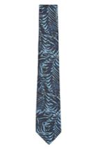 Men's Topman Cabana Leaf Print Woven Tie, Size - Blue