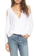 Women's Michelle By Comune Anchor Cold Shoulder Surplice Tee - White