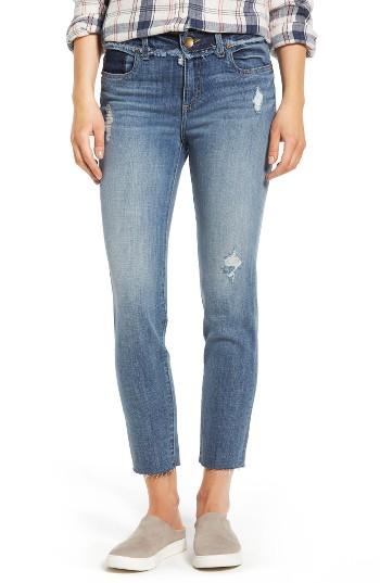 Women's Kut From The Kloth Kelly Destructed Ankle Straight Leg Jeans - Blue