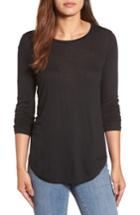 Petite Women's Halogen Shirttail Tee, Size P - Black