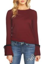 Women's Cece Bow Cuff Sweater - Red
