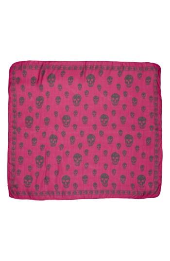 Women's Alexander Mcqueen 'skull' Chiffon Scarf, Size - Purple