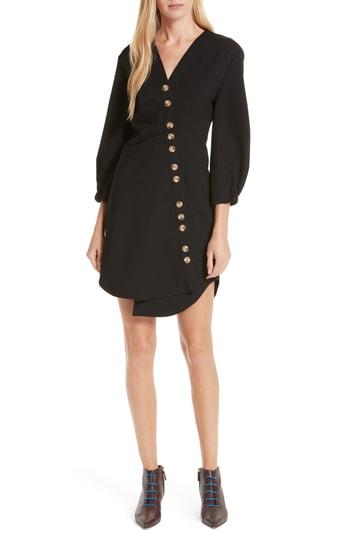 Women's Tibi Asymmetrical Shirtdress - Black