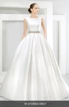 Women's Jesus Peiro 'martina' Embellished Waist Square Back Mikado Gown