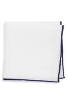 Men's Eton Solid Linen Pocket Square, Size - Blue