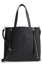 Chelsea28 Leigh Convertible Zipper Faux Leather Tote - Black