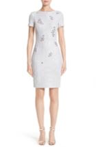 Women's St. John Collection Embellished Shimmer Knit Dress - Purple