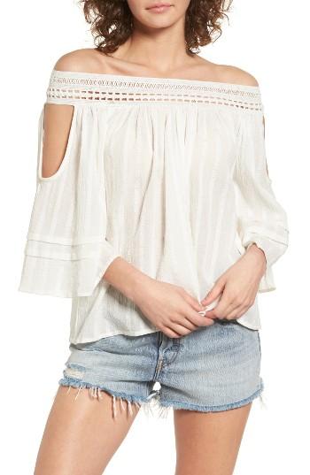 Women's Sun & Shadow Off The Shoulder Top - Ivory