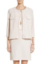 Women's St. John Collection Metallic Tweed Jacket - Coral