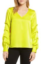 Women's Cece Satin Gathered Sleeve Blouse