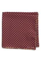 Men's Paul Smith Multistripe Edge Dot Silk Pocket Square, Size - Red